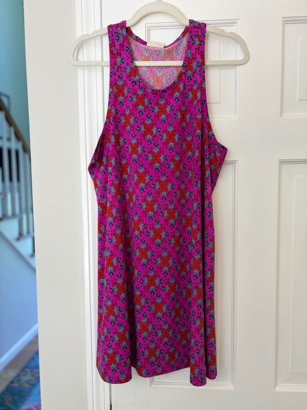 NATURAL LIFE Hot Pink Floral Dress with Red Blooms